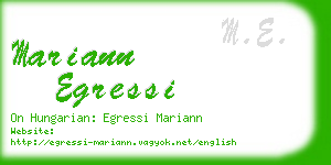 mariann egressi business card